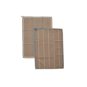 Andersen Furniture - Andersen Viskestykke - S/2 - Oat/Beige/Blå, L70xB50 cm - 100% Økologisk Bomuld - Oat/Beige/Blå