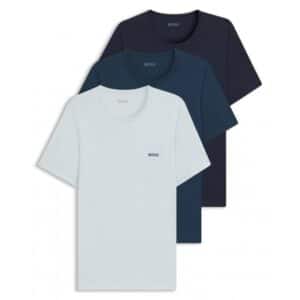 BOSS 3-pak T-shirts i blå nuancer til herre