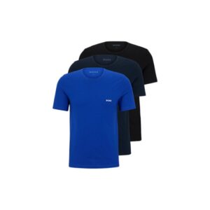 BOSS 3pak t-shirts med økologisk bomuld i sort og blå til herre