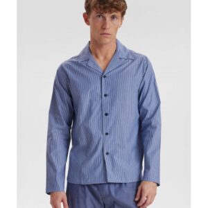 JBS blå Woven pyjamassæt til herre