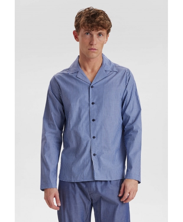 JBS blå Woven pyjamassæt til herre