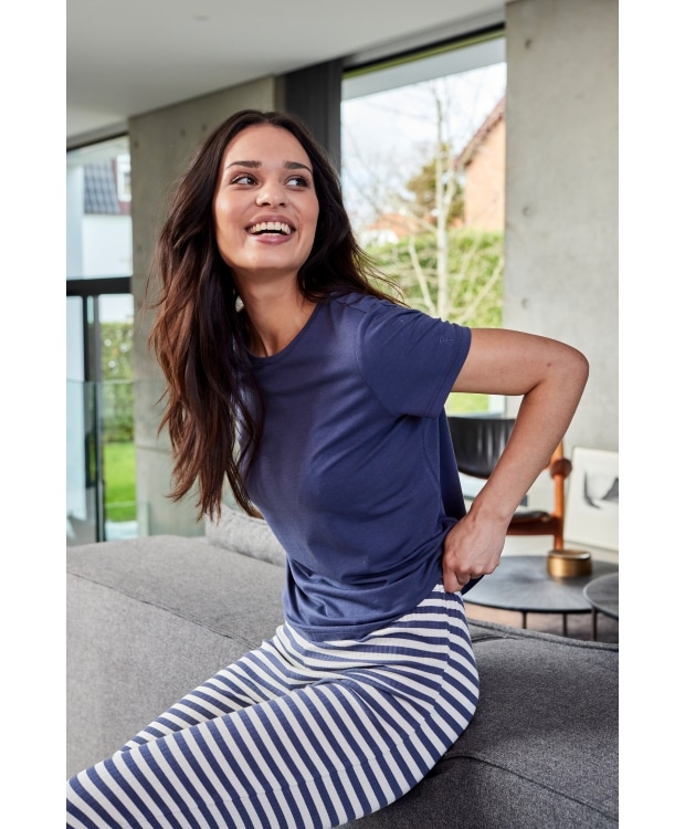 JBS of Denmark Women basic bambus-T-shirt i blå til kvinder