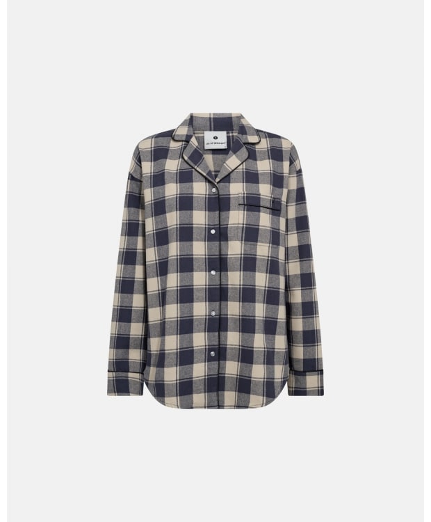 JBS of Denmark Women flannel-pyjamasskjorte i blå til kvinder