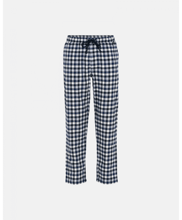 JBS pyjamasbukser flannel med blå og sorte tern til herre.