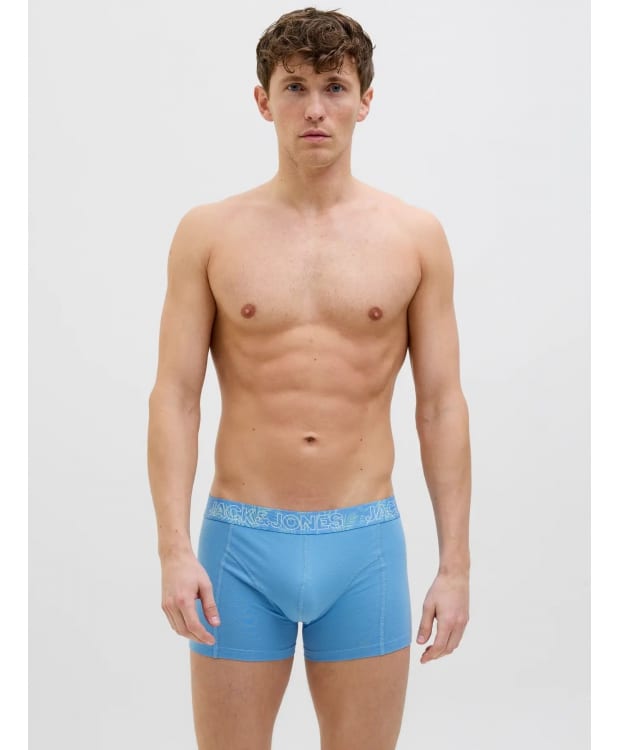 Jack & Jones 3-pak trunks i blå nuancer med mønstret elastik til herre