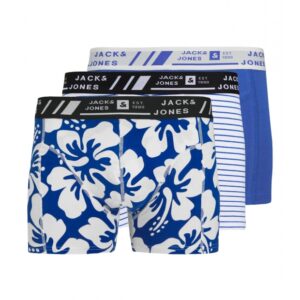 Jack & Jones 3-pak trunks i blå nuancer med print til herre