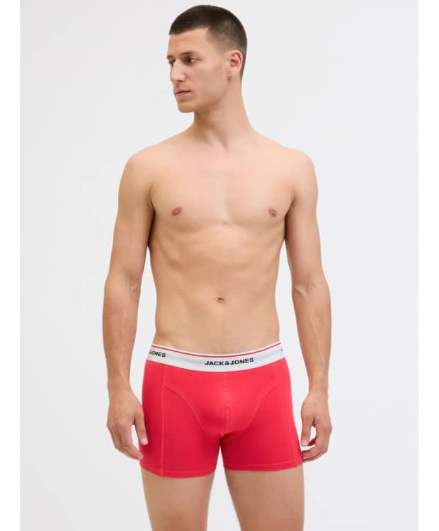 Jack & Jones 3-pak trunks i rød, sort og blå til herre