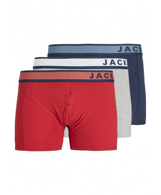 Jack & Jones 3-pak underbukser i rød, blå og grå til herre