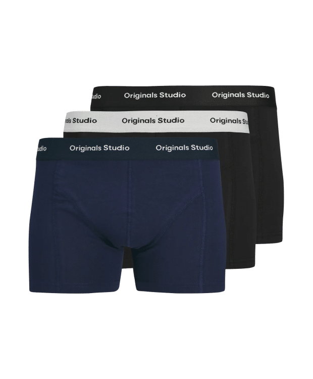 Jack & Jones 3pak boksershorts i multifarvet, sort og blå til herre