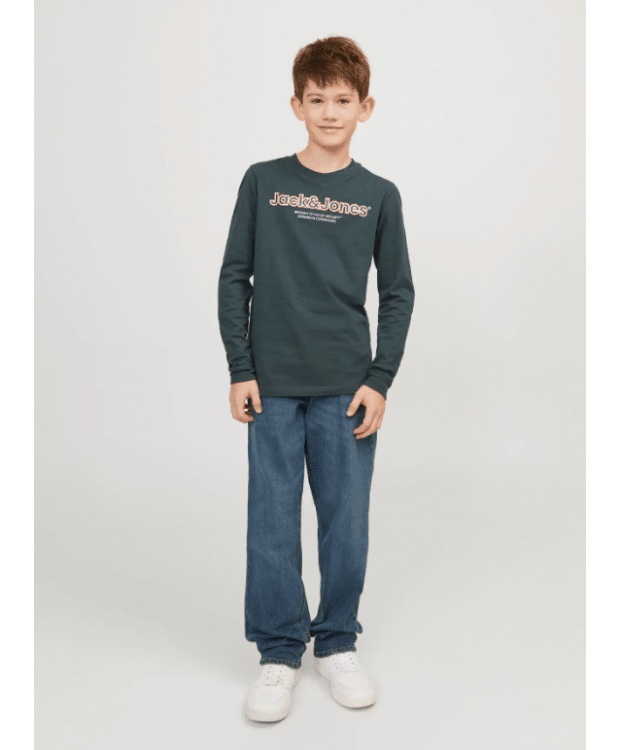 Jack & Jones Junior stonewashed regular fit-jeans i blå denim til drenge