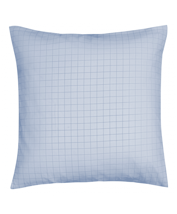 Pudebetræk 60x63 cm - 100% bomuld - Blå ternet hovedpudebetræk - Nordstrand Home