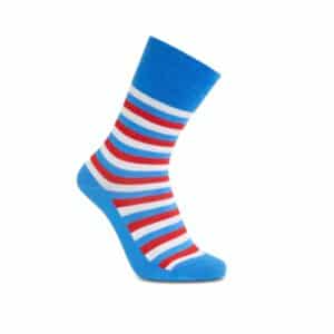 iZ Sock stribede bambusstrømper i blå, røde og hvide - OUTLET
