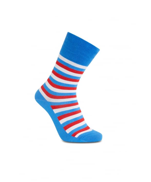 iZ Sock stribede bambusstrømper i blå, røde og hvide - OUTLET