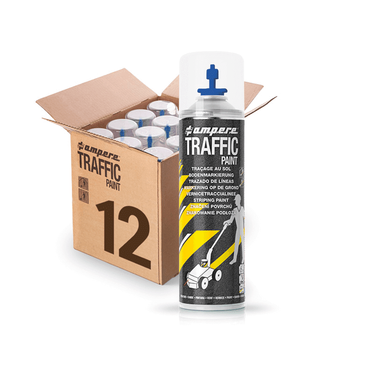 12 dåser blå TRAFFIC markeringsspray